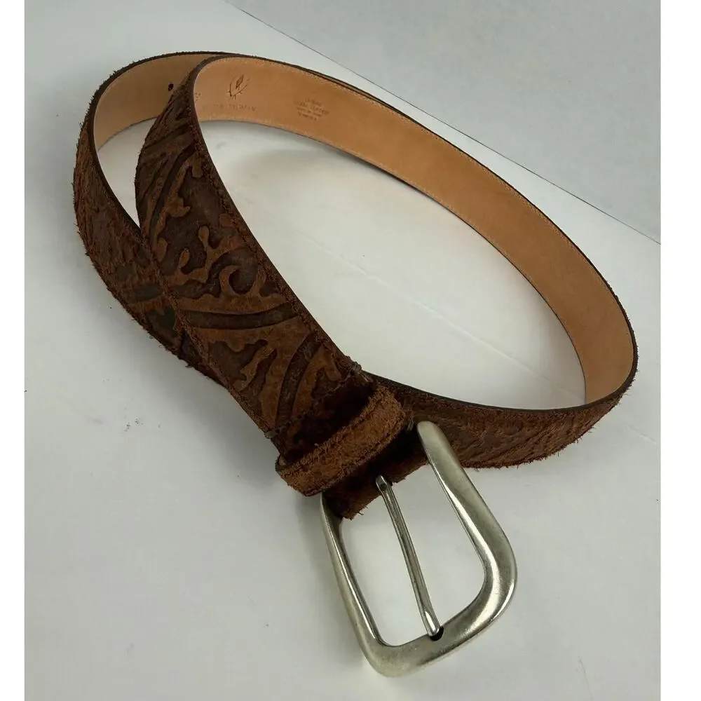 Stylish Martin Dingman Men's Brown Saddle Leather Belt - Size 100/40